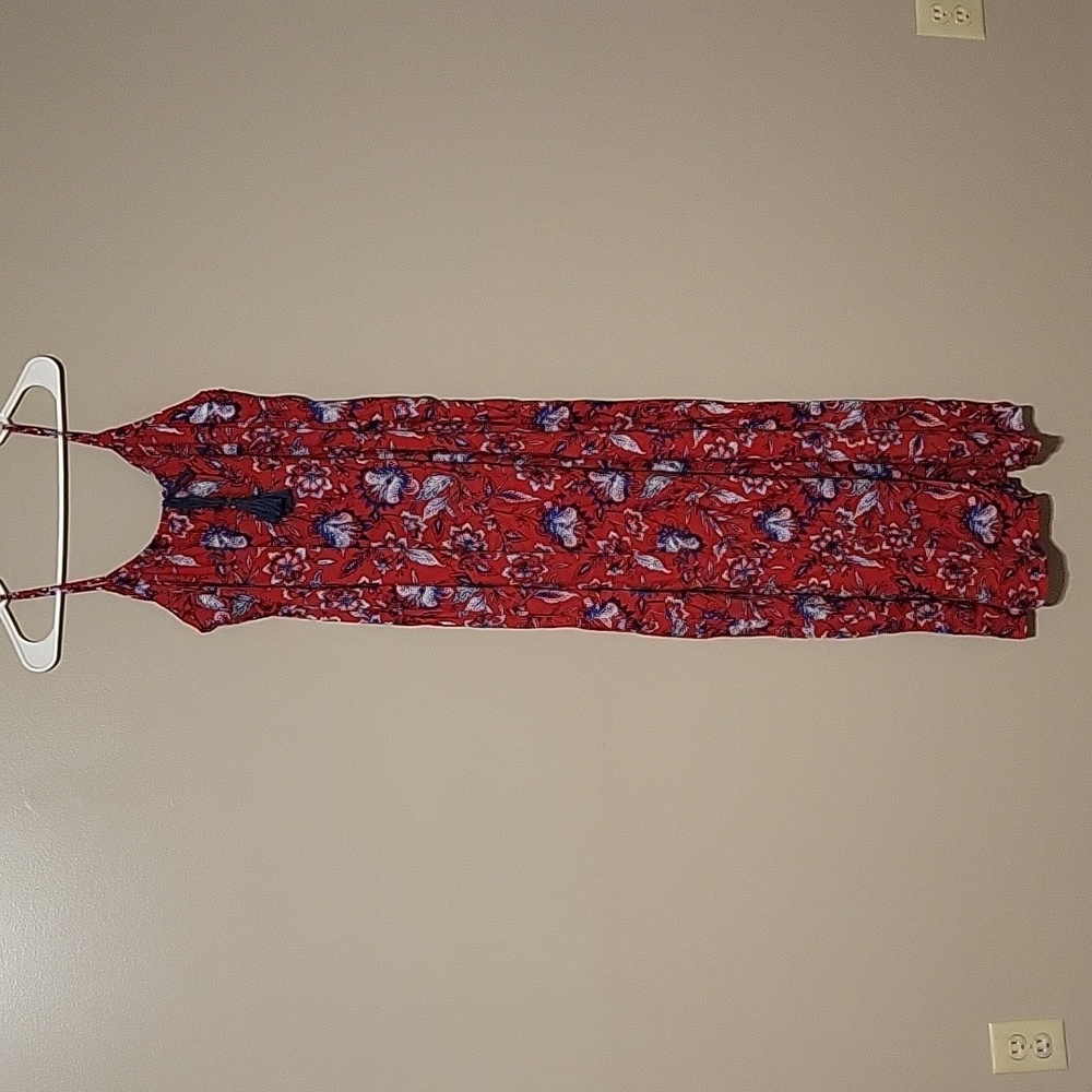Maurices‎ Shift Floral Midi Dress Red Multicolor Womens Size Large